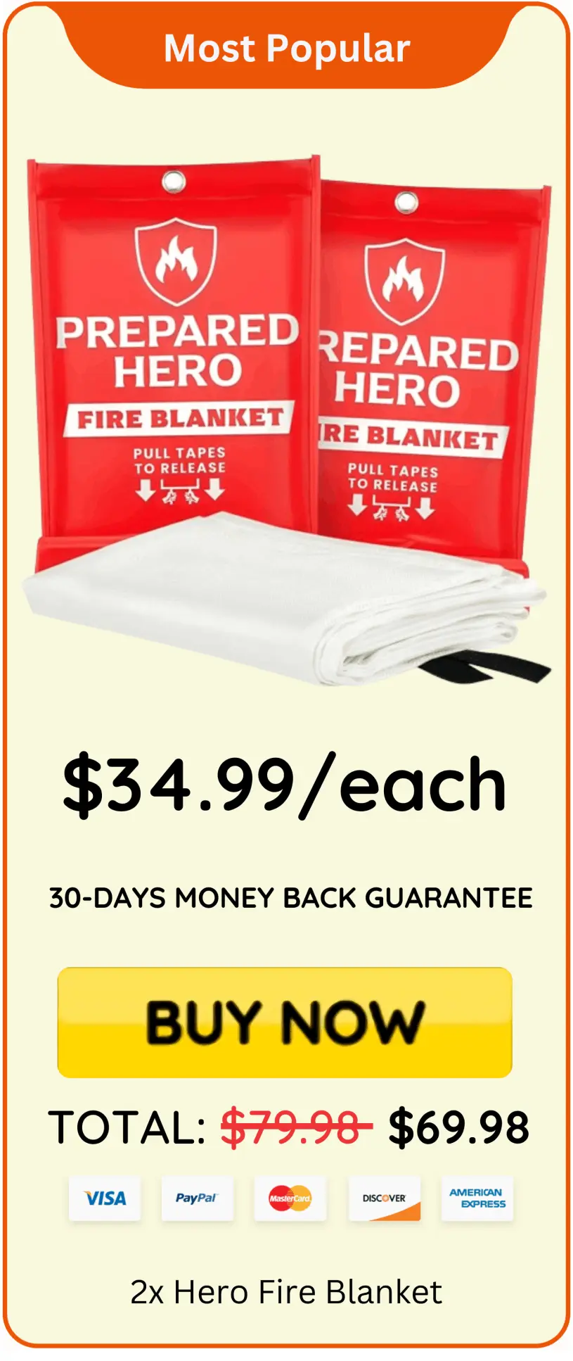 Prepared Hero Fire Blanket offer price